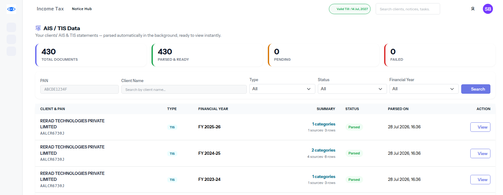AIS / TIS Data — TaxEye